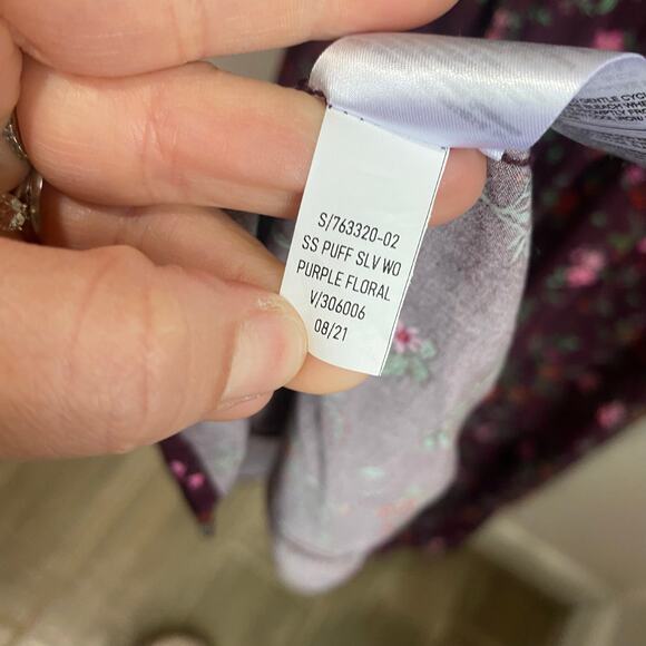 Old Navy Purple Floral Puff Sleeve Floral Maxi Shift Dress Plus Size 3X - Picture 9 of 9